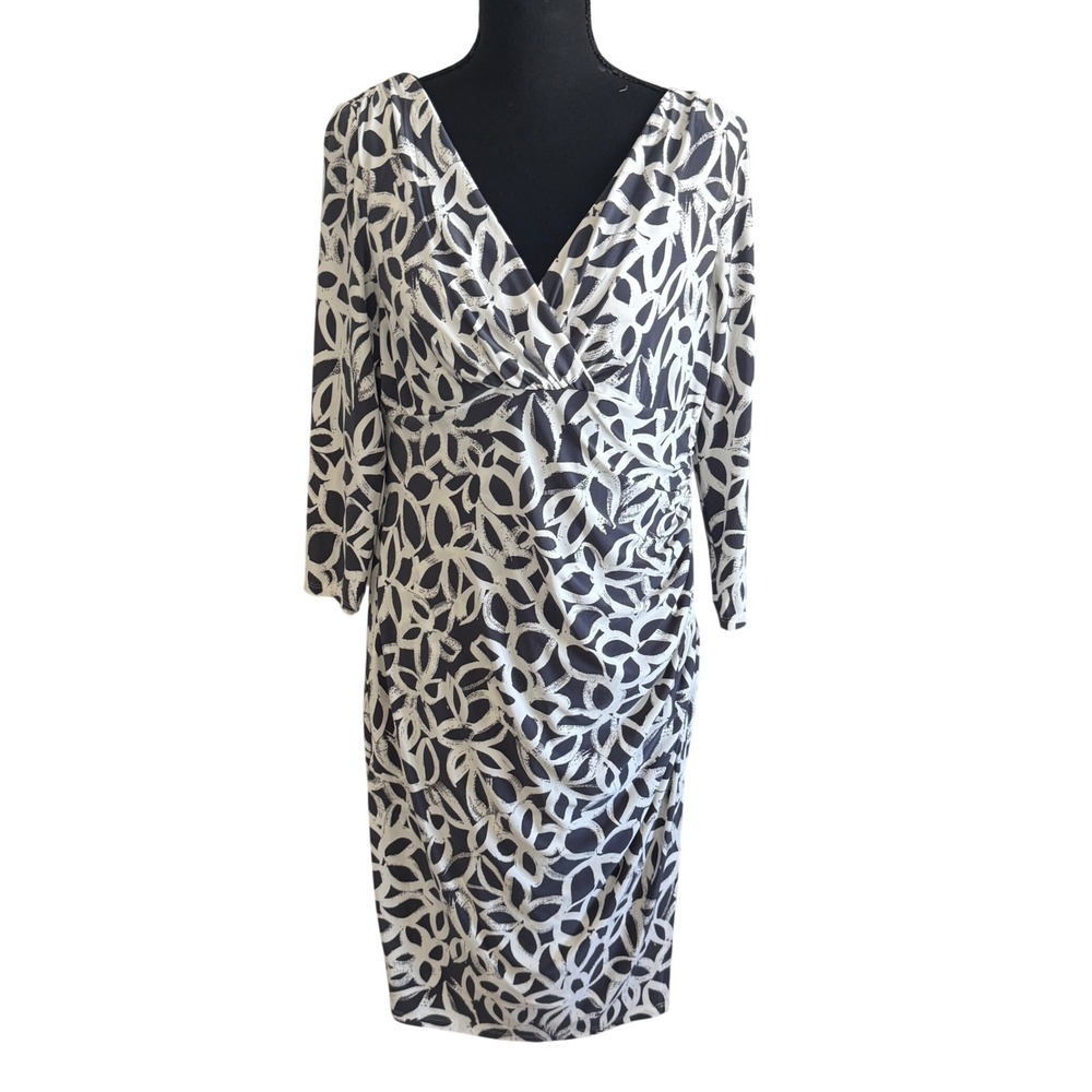Lauren Ralph Lauren Womens Abstract Link Sheath Dress 14P Office Career Classy